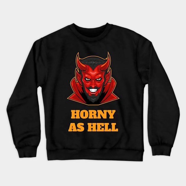 Horny Devil Crewneck Sweatshirt by sqwear